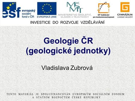 Geologie ČR (geologické jednotky)