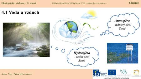 4.1 Voda a vzduch Atmosféra Hydrosféra - vzdušný obal Země