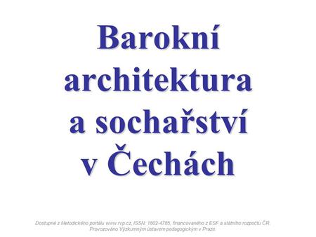 Barokní architektura a sochařství v Čechách