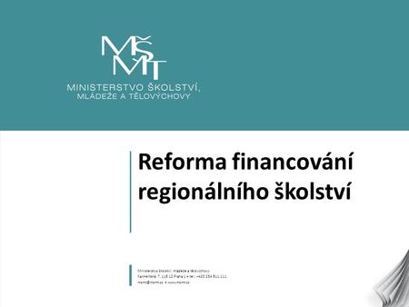 Reforma financování regionálního školství