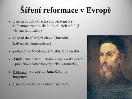 Šíření reformace v Evropě
