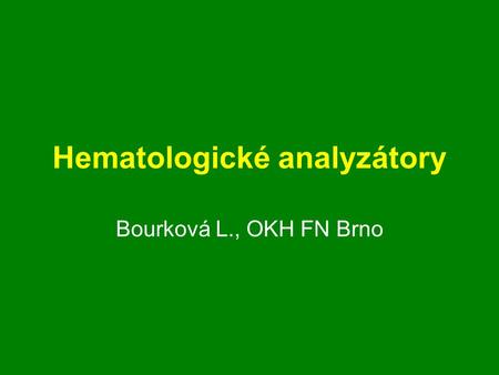 Hematologické analyzátory