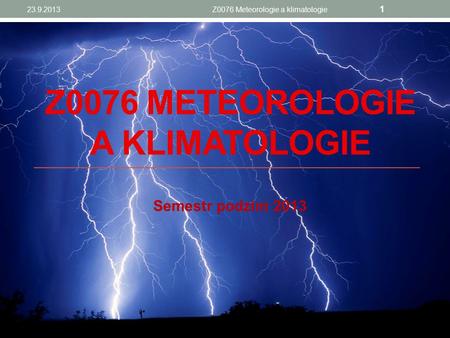 Z0076 Meteorologie a klimatologie