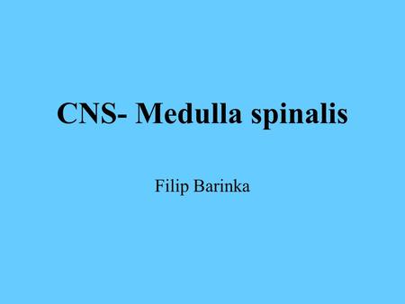 CNS- Medulla spinalis Filip Barinka.