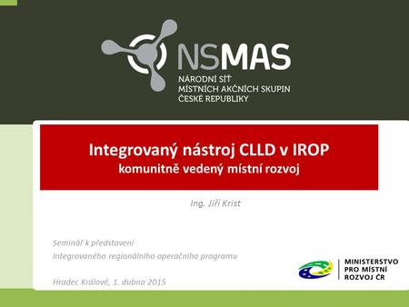 Integrovaný nástroj CLLD v IROP komunitně vedený místní rozvoj