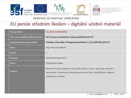 EU peníze středním školám – digitální učební materiál