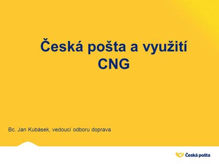 Česká pošta a využití CNG