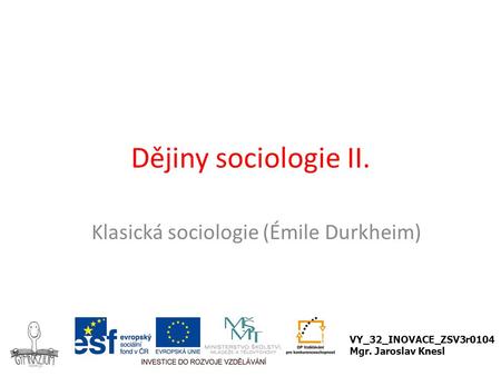 Klasická sociologie (Émile Durkheim)