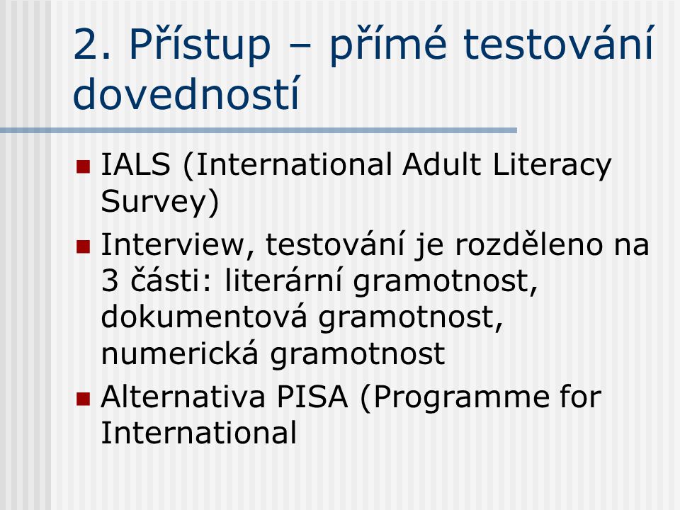 International Adult Literacy Survey Ials 40