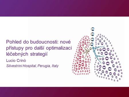 Pohled do budoucnosti: nové přístupy pro další optimalizaci léčebných strategií Lucio Crinò Silvestrini Hospital, Perugia, Italy.