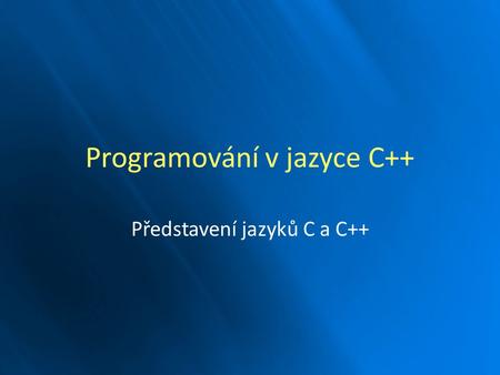 Programování v jazyce C++