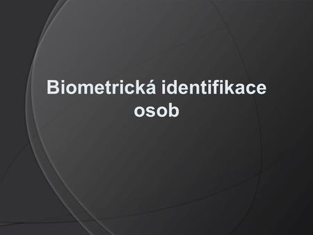 Biometrická identifikace osob