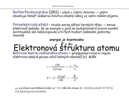 Elektronová struktura atomu