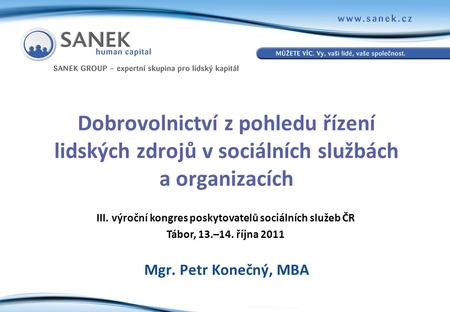 III. výroční kongres poskytovatelů sociálních služeb ČR