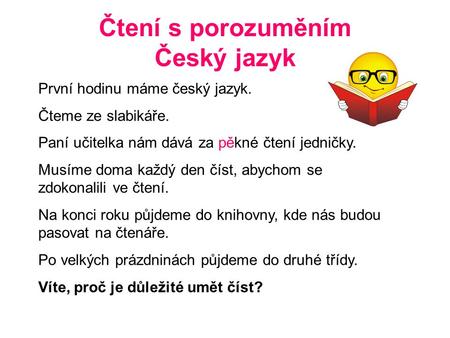Čtení s porozuměním Český jazyk