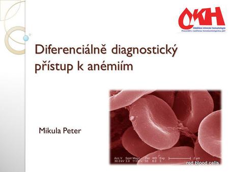 Diferenciálně diagnostický přístup k anémiím
