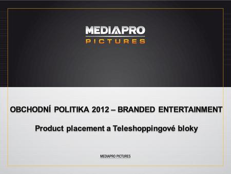 2 Media Pro Pictures – kdo jsme?  MediaProPictures je producentská a kreativní společnost působící v ČR již od roku 2007.  Zaměstnává odborníky z oblasti.