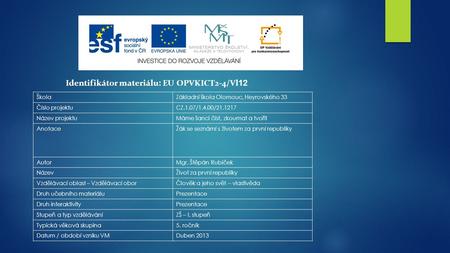 Identifikátor materiálu: EU OPVKICT2-4/Vl12