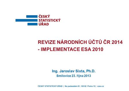 revize národních účtů ČR 2014