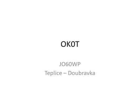 JO60WP Teplice – Doubravka