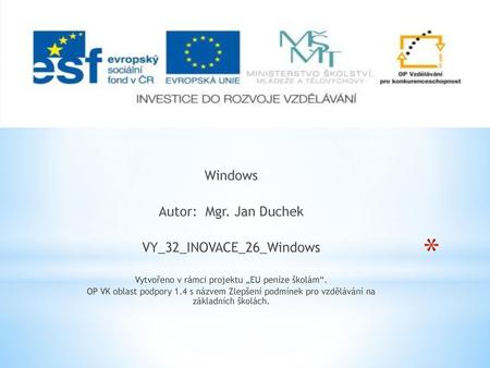 VY_32_INOVACE_26_Windows