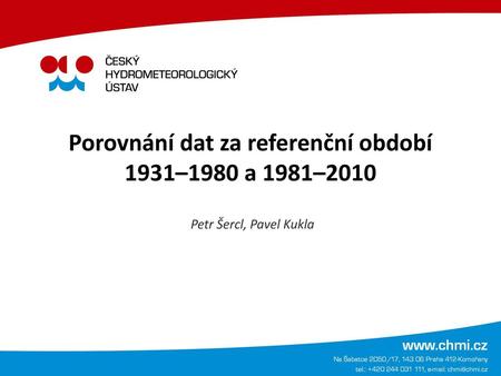 Porovnání dat za referenční období 1931–1980 a 1981–2010