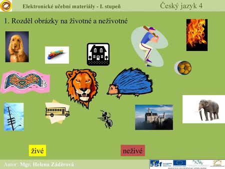 Elektronické učební materiály - I. stupeň Český jazyk 4