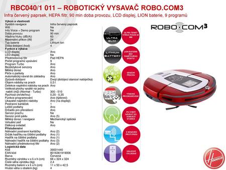 RBC040/1 011 – robotický vysavač robo.com3