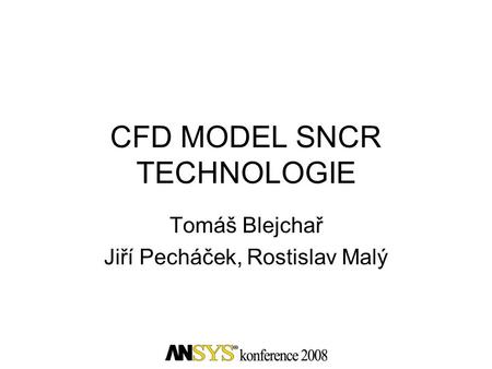 CFD MODEL SNCR TECHNOLOGIE
