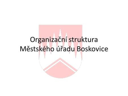 Organizační struktura Městského úřadu Boskovice