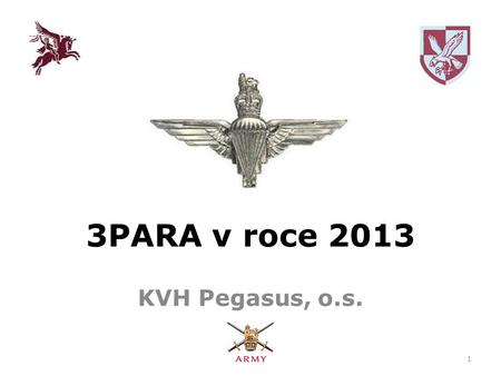 3PARA v roce 2013 KVH Pegasus, o.s. 1. Jaký byl rok 2013 • Změna ve velení jednotky • Cpl. MacMatches • Cpl. Wilkinson • SSgt. Cook • LCpl. Baldrick •
