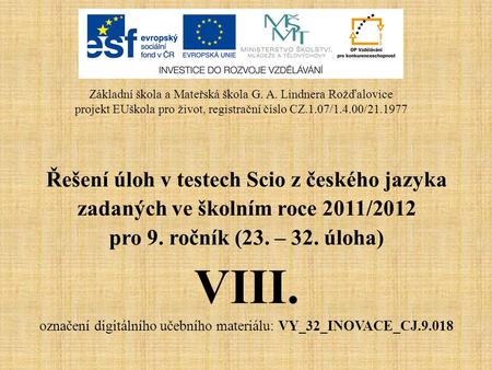 VIII. Řešení úloh v testech Scio z českého jazyka