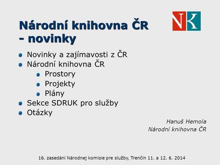 Národní knihovna ČR - novinky