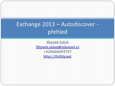 Exchange 2013 – Autodiscover - přehled