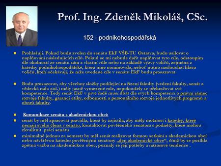 Prof. Ing. Zdeněk Mikoláš, CSc.