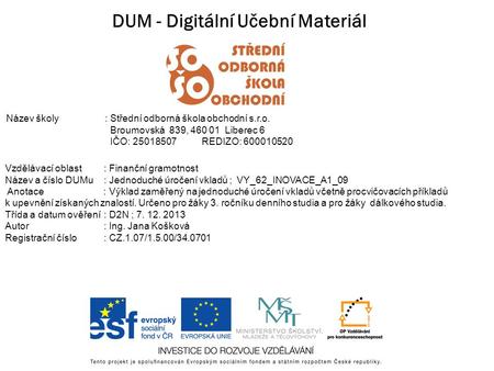 DUM - Digitální Učební Materiál