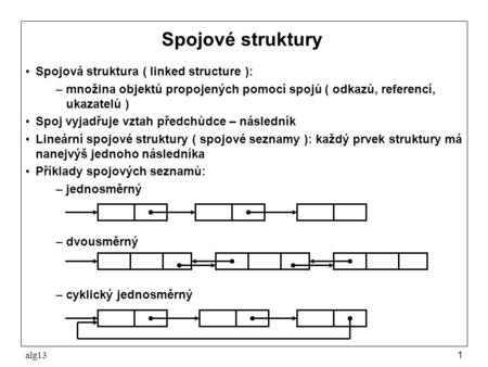 Spojové struktury Spojová struktura ( linked structure ):