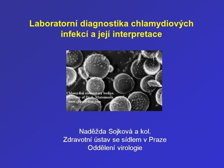 Laboratorní diagnostika chlamydiových infekcí a její interpretace