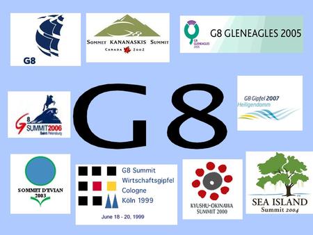 Světové ekonomické summity nebo „Skupina osmi“ (G8)
