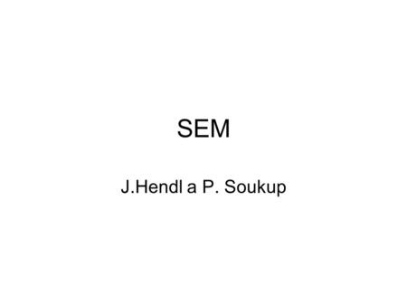 SEM J.Hendl a P. Soukup.