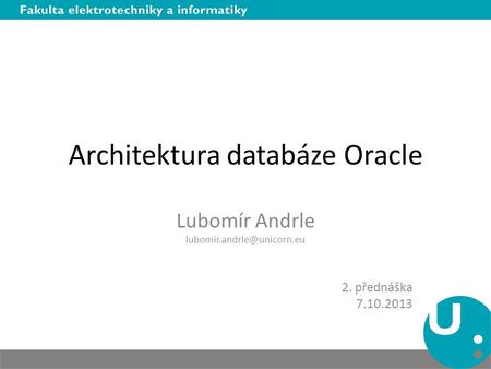 Architektura databáze Oracle