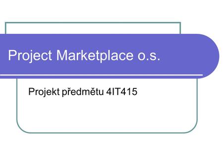Project Marketplace o.s.