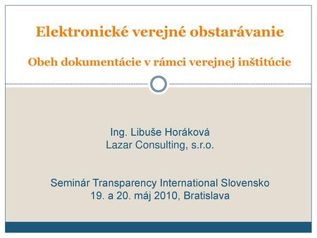 Seminár Transparency International Slovensko