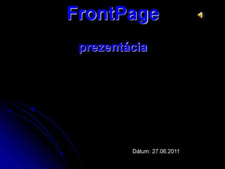 FrontPage prezentácia