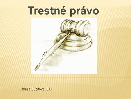 Trestné právo Denisa Bučková, 3.B.
