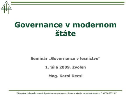 Governance v modernom štáte