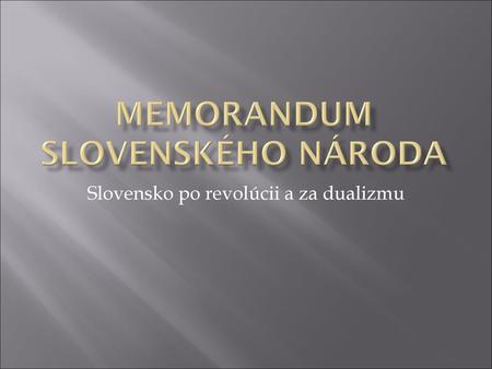 Memorandum slovenského národa