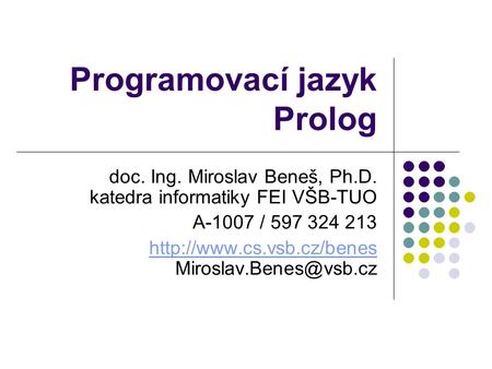 Programovací jazyk Prolog