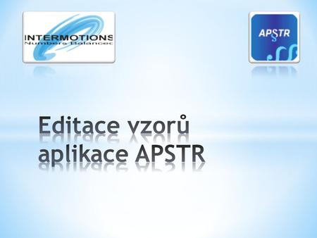Editace vzorů aplikace APSTR