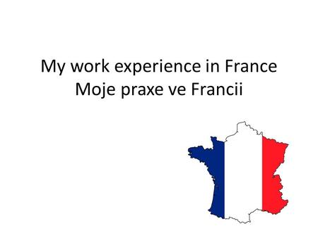 My work experience in France Moje praxe ve Francii.